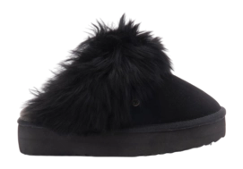 Pantoffel Warmbat Women Wagga Suede Plateau Black Black