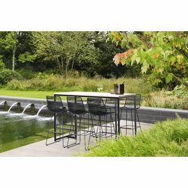 2022 M&L teak - alu  Joe high dining table - rope Anna high dining chair