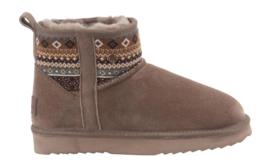 Boots Warmbat Women Wallaby Suede Woven Print Mud
