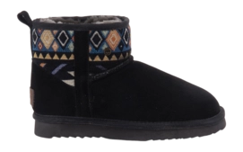 Boots Warmbat Women Wallaby Suede Woven Print Black