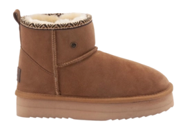 Boots Warmbat Women Wallaby Suede Plateau Tape Cognac