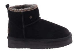 Boots Warmbat Women Wallaby Suede Plateau Tape Black