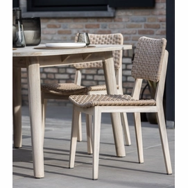 2023 M&L aged teak fibre Charlotte chair - Lennon table detail (2)