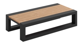 Bijzettafel Borek Ribbon Alu Antraciet Teak 120x60x30cm