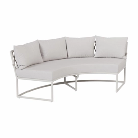 Loungeset Modul Borek Key Eckmodul Rund White-Taupe + Sitz- & Rückenkissen Dune