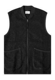 Waistcoat Universal Works Men Zip Wool Fleece Black