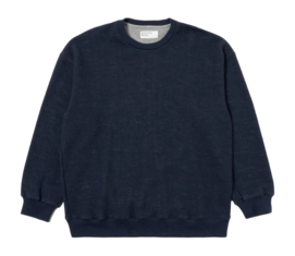 Sweatshirt Universal Works Men Loose Soft Wool Cot Knit Navy