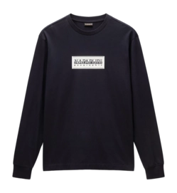 T-Shirt Napapijri Homme S-Box Logo LS Black 041