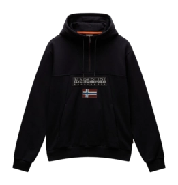 Pull à Capuche Napapijri Homme Burgee Half Zip Hoodie 2.0 Black 041