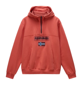 Hoodie Napapijri Burgee Half Zip Hoodie 2.0 Herren Red Sauce