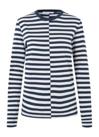 T-Shirt Samsoe Samsoe Women Saavery LS Salute Pearl Asymmetrical Stripe