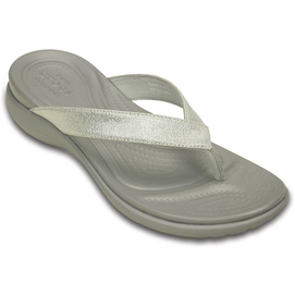 Slipper Crocs Capri V Shimmer Flip Silver