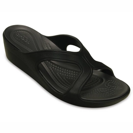 Slipper Crocs Sanrah Wedge Sandal Black Dames