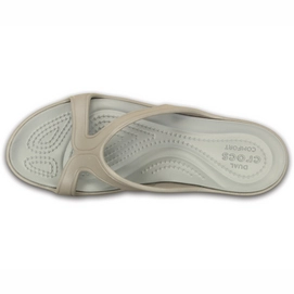 Slipper Crocs Sanrah Wedge Sandal Platinum Dames