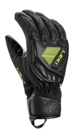 Gloves Leki WCR C-Tech 3D Junior Black Ice Lemon