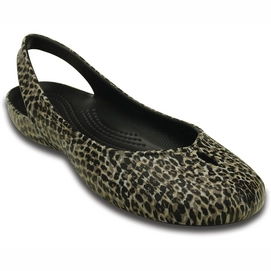 Ballerina Olivia II Leopard Print Flat Crocs