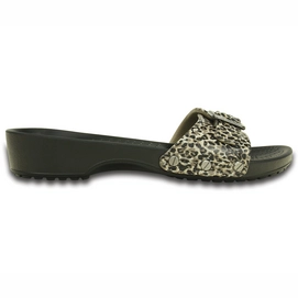Slippers Sarah Leopard Black Dames Crocs