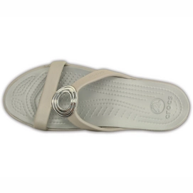 Damesslipper Crocs Sanrah Beveled Circle Sandal Platinum