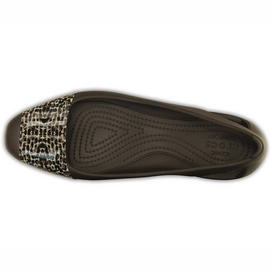 Ballerina Crocs Sienna Leopard Shiny Flat Espresso
