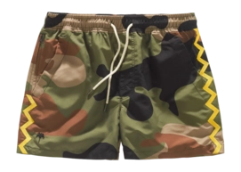 Maillot de Bain OAS Men Green Cammo Zig Embroidered Swim Shorts
