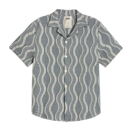 Hemd OAS Como Cuba Waffle Herren Grey Blue