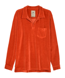 Poloshirt OAS Velour Long Sleeve Herren Burnt Orange