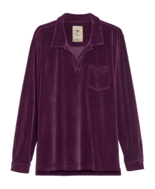 Poloshirt OAS Dandy Velours Long Sleeve Herren Purple