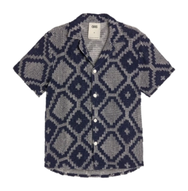 Hemd OAS Trastevere Cuba Crochet Shirt Herren Blue / Grey
