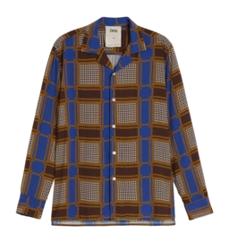 Hemd OAS Monaco Viscose Herren Brown / Blue