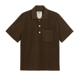 Poloshirt OAS Girona Terry Herren Shirt Dark Brown