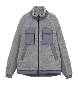 Jas Krakatau Men Peebles Zip-Up Sherpa Grey