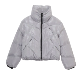 Jacket Krakatau Women Nebula Short Puffer Blue Snow