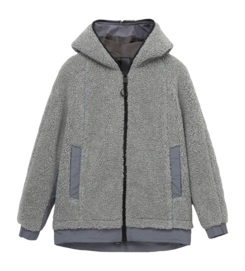 Jacket Krakatau Women Peebles Sherpa Hooded Grey