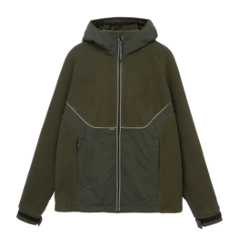 Jacket Krakatau Men Kuiper Fleece Hooded Dark Green