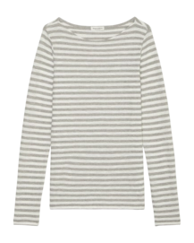 Langarmshirt Marc O'Polo M08219652597 Damen White / Soft Stone Melange