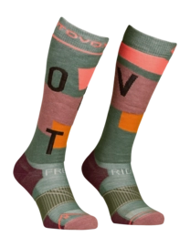 Ski Socks Ortovox Women Freeride Long Socks Cozy Wild Herbs '24