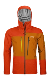 Ski Jacket Ortovox Men 3L Deep Shell Jacket Hot Orange