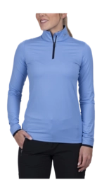 Skipullover KJUS Feel Midlayer Half-Zip Damen Blue Opal
