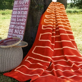 Jacquard Plaid Ibena Solare Futura Rood