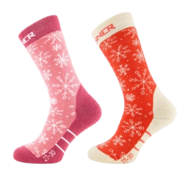 Skisokken Sinner Kids Snow Double Pack Coral/Pink