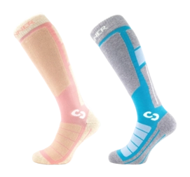 Chaussettes de Ski Sinner Femmes Pro Socks Double Pack Light Blue/ Light Pink