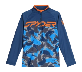 Skipully Spyder Boys Camo Half Zip True Navy