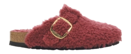 Klomp Birkenstock Women Boston Big Buckle Fur Berry Crush Narrow