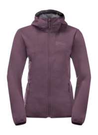 Jacke Jack Wolfskin Windhain Hoody Damen Midnight Plum