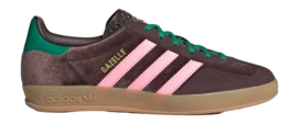 adidas Women Gazelle Indoor Dark Brown / Glow Pink / Court Green