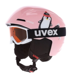 Ski Helmet Uvex Junior Viti Set + Speedy Pro Pink Penguin