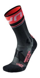 Chaussettes de Course UYN Femme Runner's One Mid Socks Grey Melange/Pink