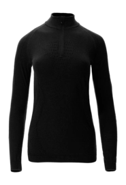 Unterhemd UYN Damen Evolutyon Biotech Uw Shirt Long Sleeve Zip Up Black
