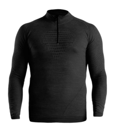 Undershirt UYN Men Fusyon Biotech Uw Shirt Long Sleeve Zip Up Black