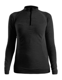 Unterhemd UYN Damen Fusyon Biotech Uw Shirt Long Sleeve Zip Up Black